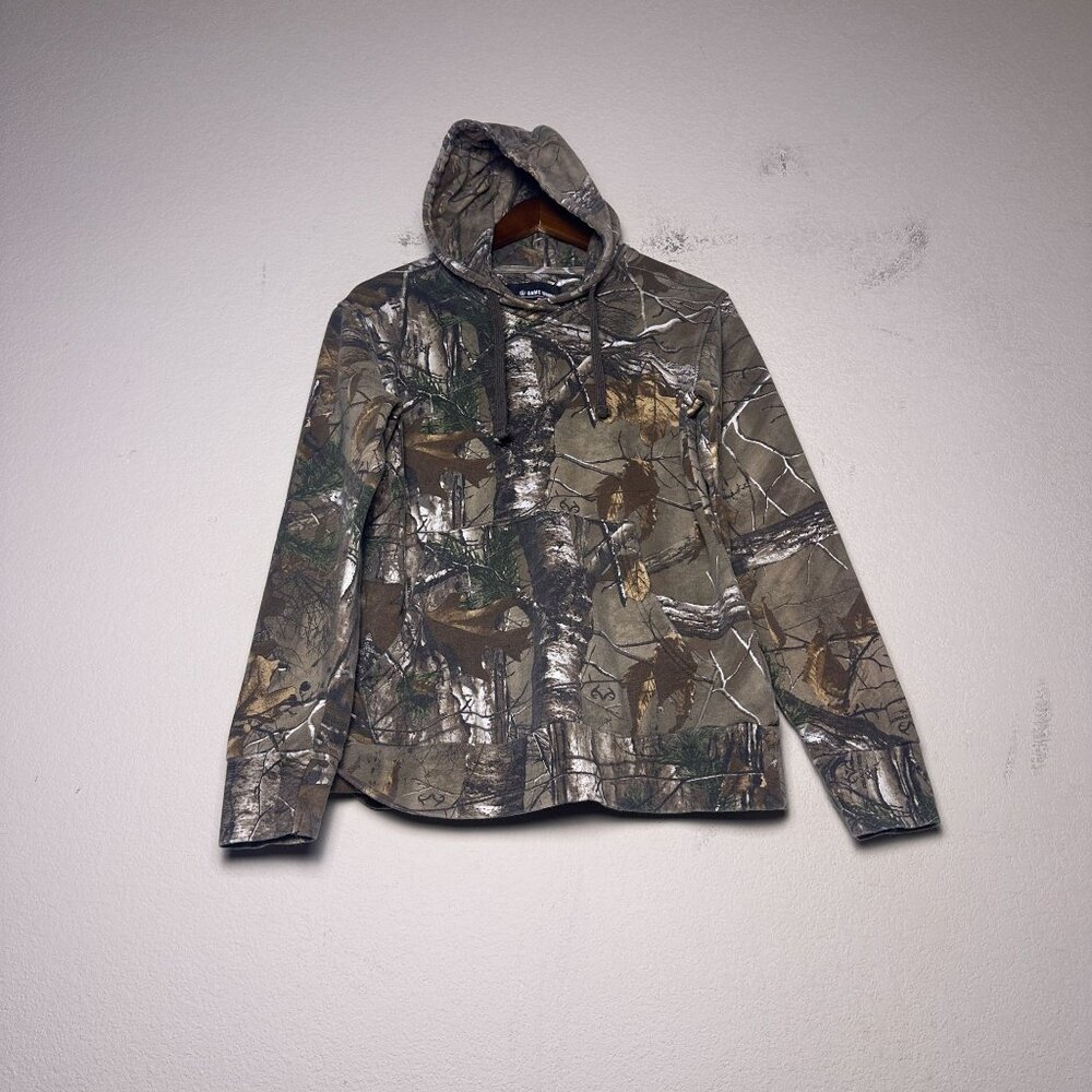 RealTree Game Winner Camo Pullover Hoodie Men M Green Brown Gymwear Hiking Wear